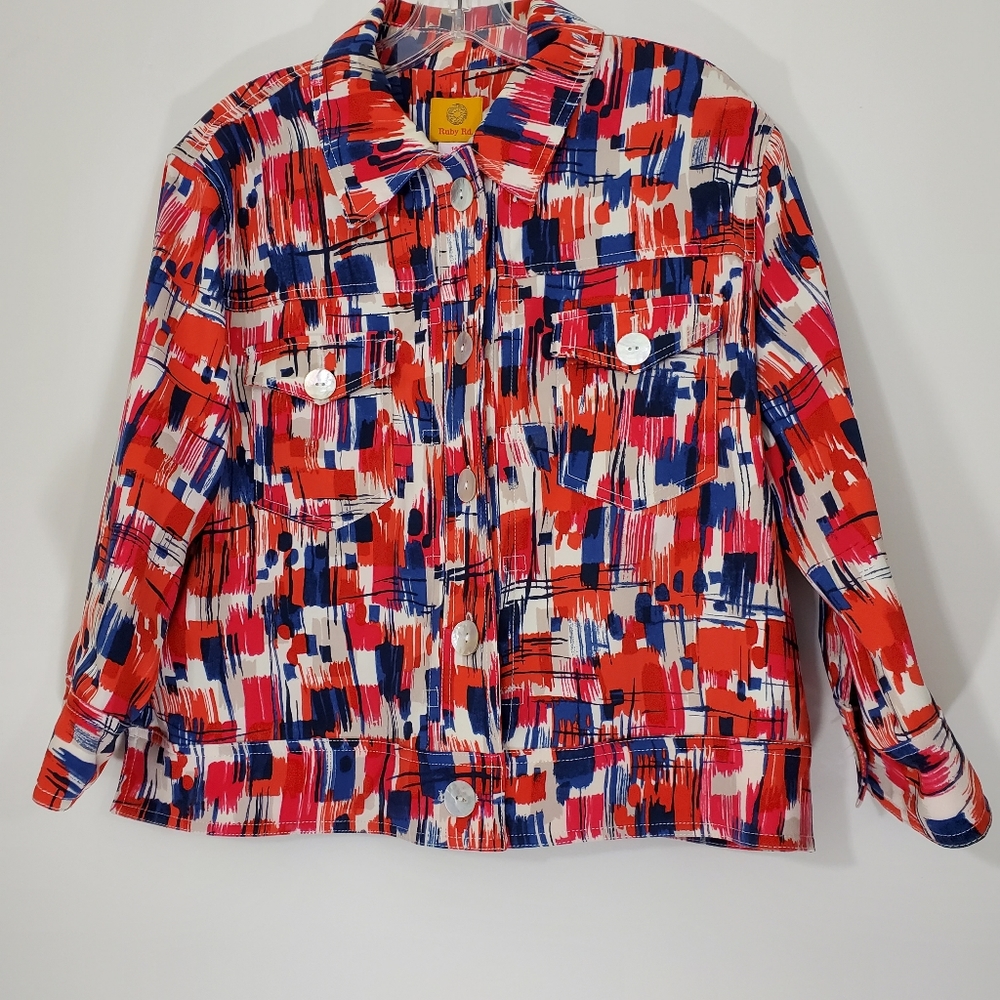 Ruby Rd Multicolored Jacket, Size 14 - image 4